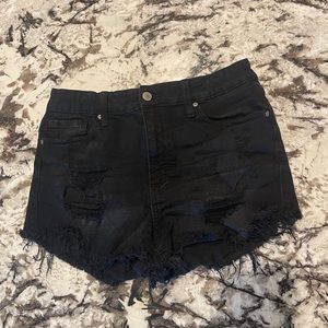 Black Jean Shorts